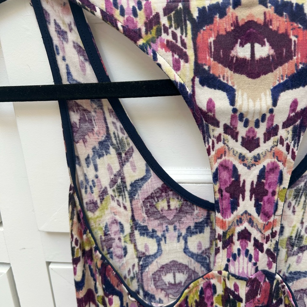 Vince Ikat-Print Racerback Maxi Dress in Navy Trim - Picture 5 of 5